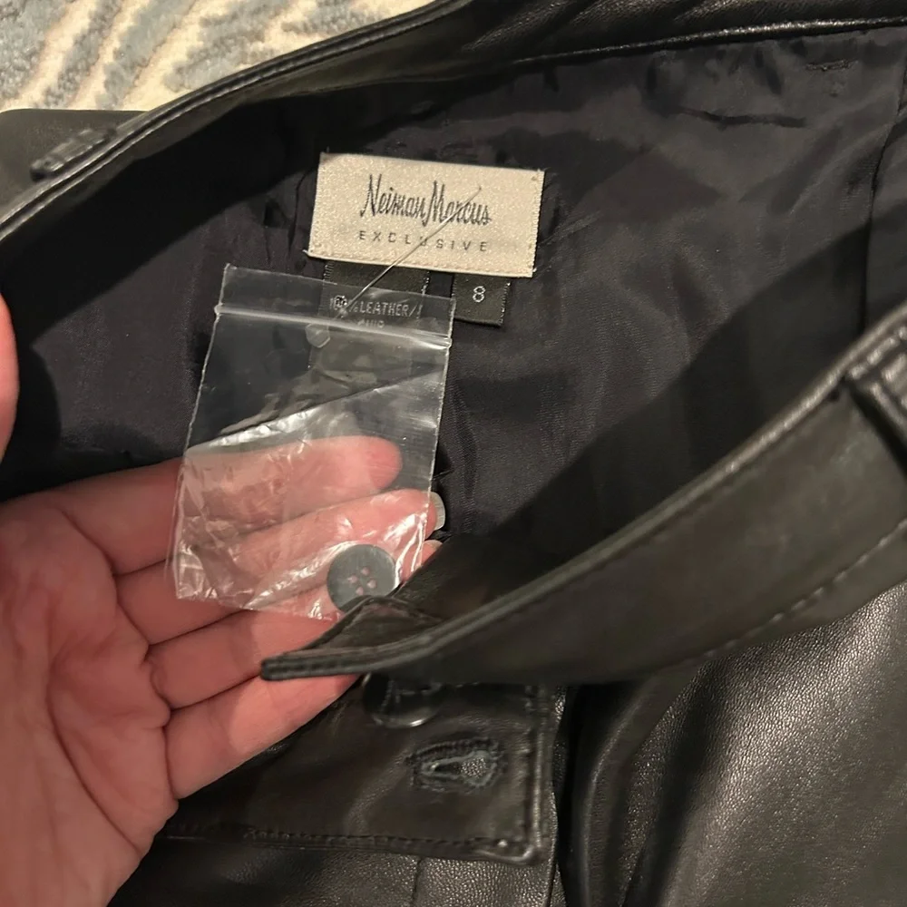 Neiman Marcus 100% Real Leather Pants Straight Leg - Picture 6 of 9